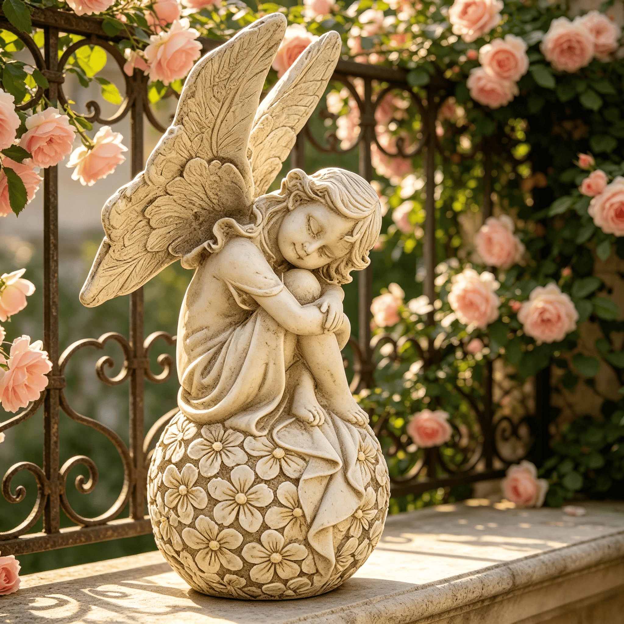 13.2-inch Garden Fairy Statue, - Resin Art Flowers reseña y precio