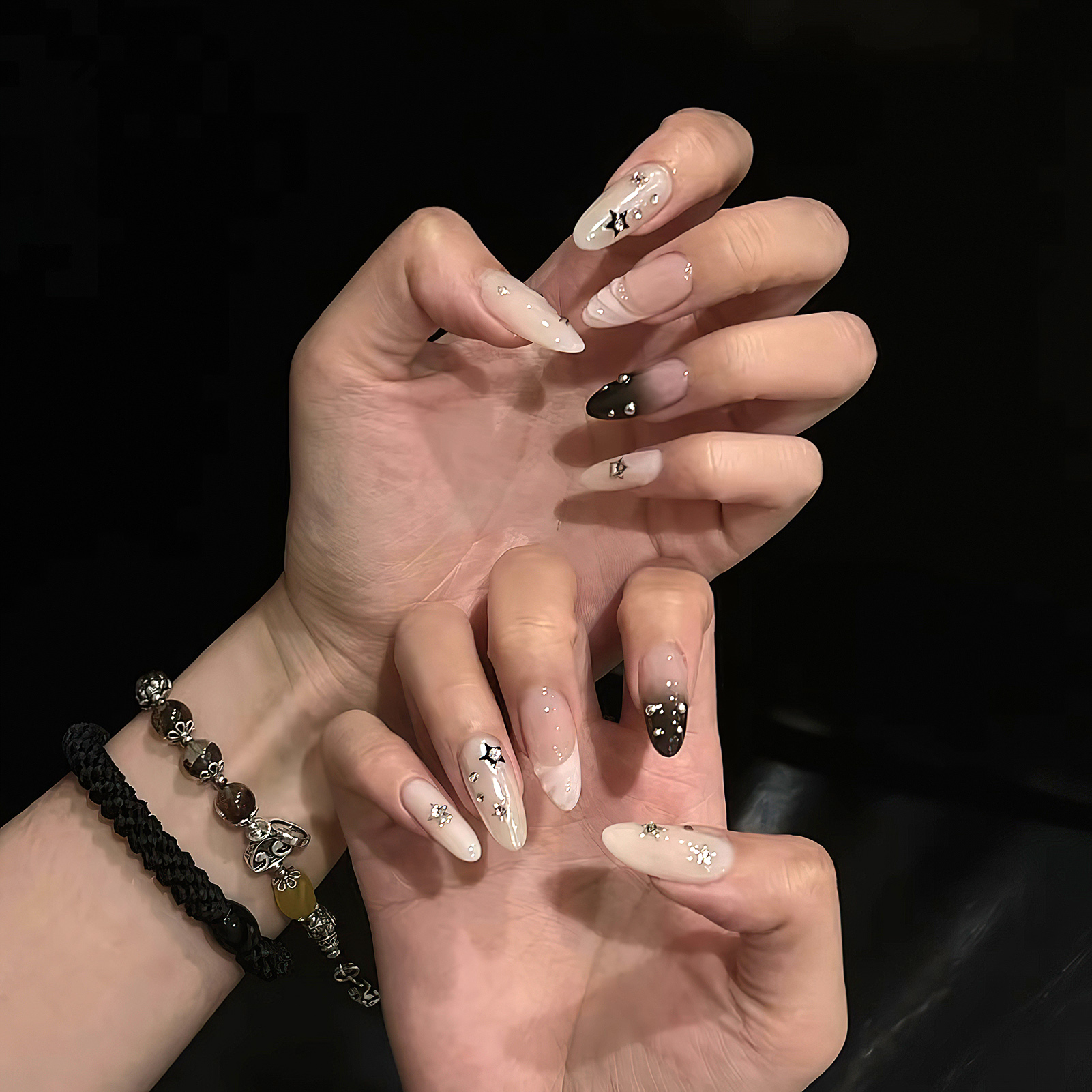 10pcs Almond Fake Nails Star G - Resin Art Glitter reseña y precio