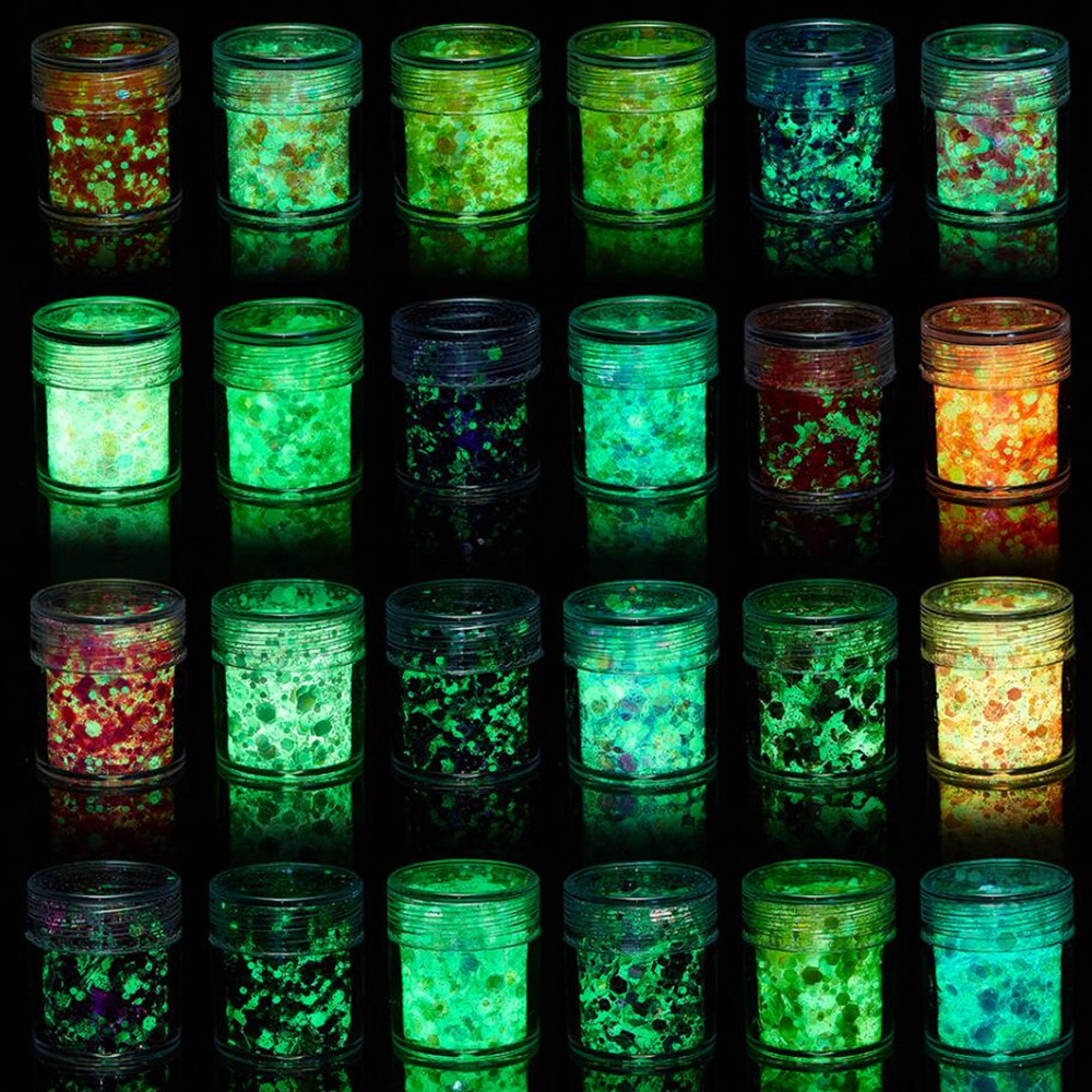 24 Colors Luminous Sequins Glo - Resin Art Uv Light reseña y precio