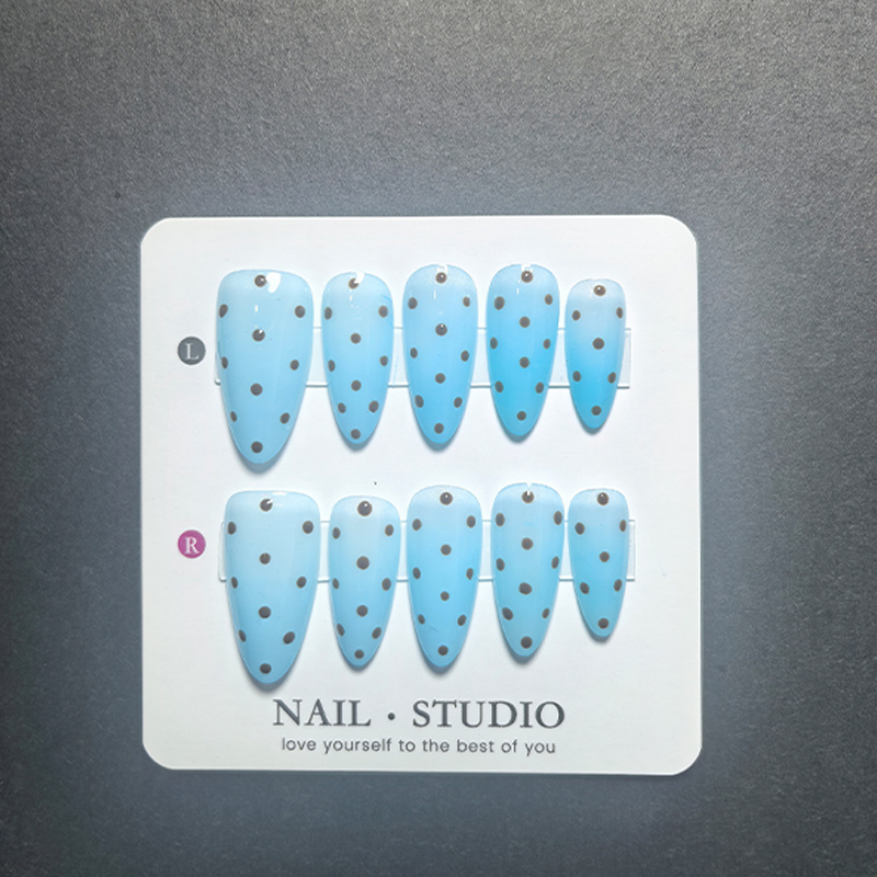 10Pcs Light Blue Press on Nail - Resin Art Glitter reseña y precio