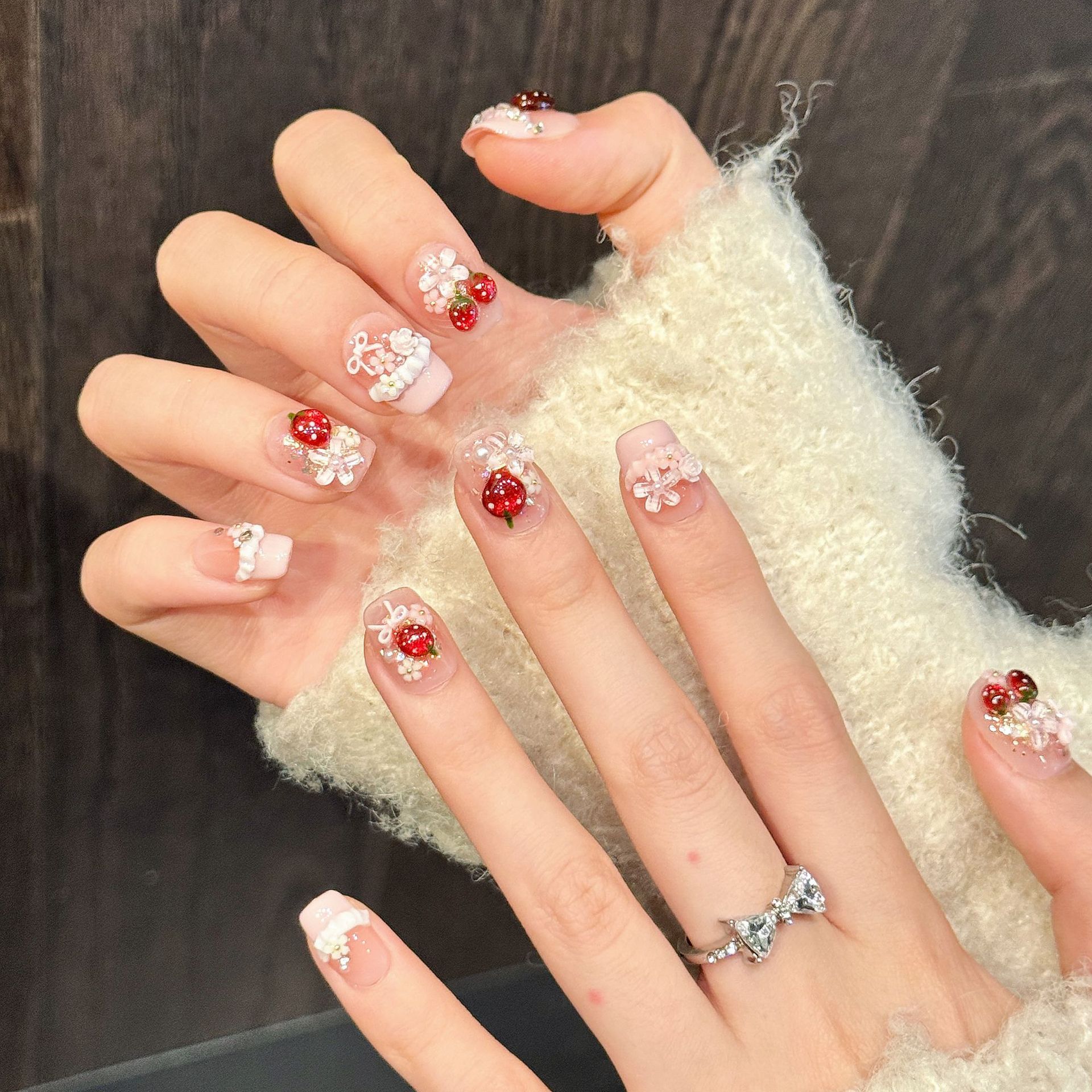 10pcs Cute Red Strawberry Pres - Resin Art Flowers reseña y precio