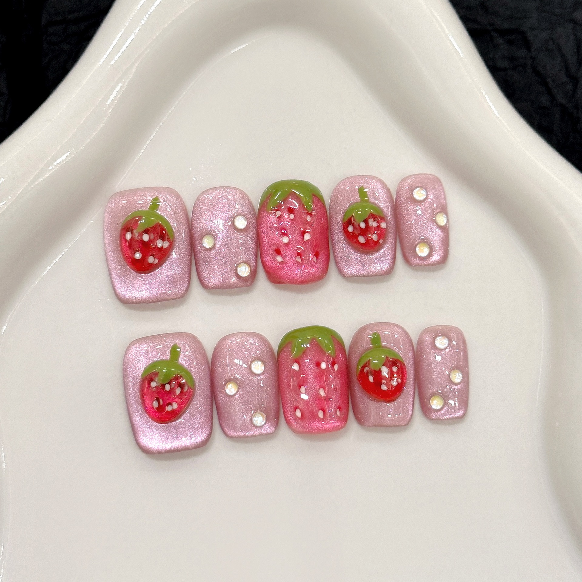 10pcs Cute Red Strawberry Pres - Resin Art Flowers reseña y precio