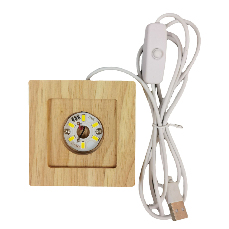 Square LED Lights Display Base - Resin Art Wooden Tray reseña y precio