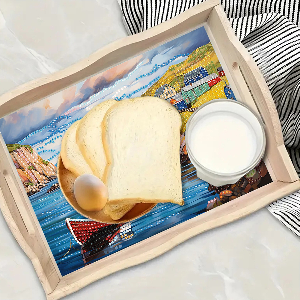 DIY Diamond Art Wooden Serving - Resin Art Wooden Tray reseña y precio