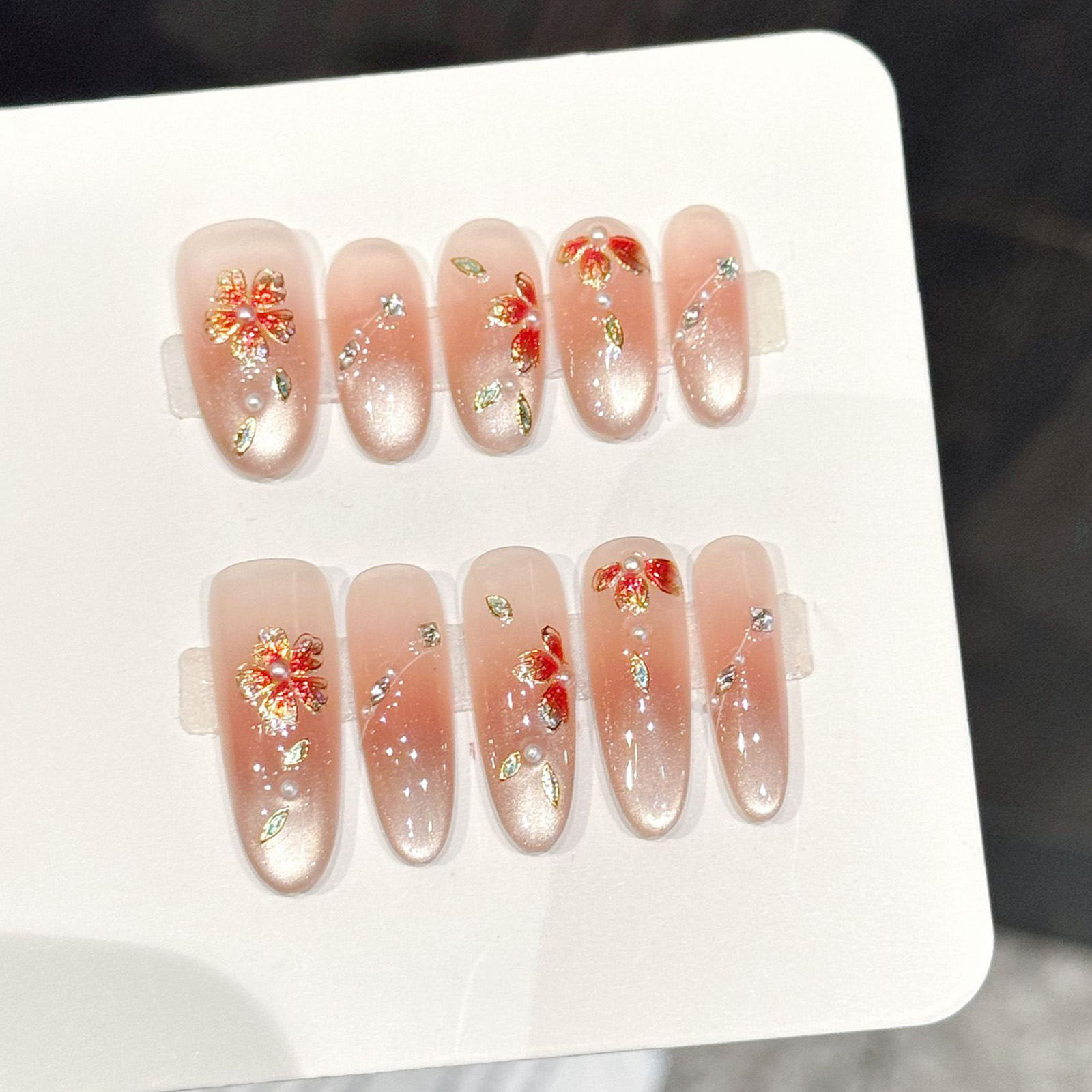 10pcs Handmade Fake Nails Pres - Resin Art Flowers reseña y precio